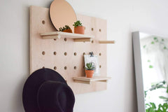American-Elm Display Birch Plywood Pegboard for Shelving/Display Unit/Shop Display/Wall Shelves (60x46 cm)