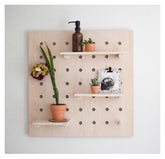 American-Elm Display Birch Plywood Pegboard for Shelving/Display Unit/Shop Display/Wall Shelves (60x60 cm)