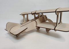 AmericanElm Wooden Airplane for Home Decor, Construction Toy, Modeling Kit, School Project - Easy to Assemble