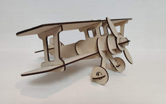 AmericanElm Wooden Airplane for Home Decor, Construction Toy, Modeling Kit, School Project - Easy to Assemble