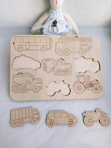 Puzzle Toys: Buy Whittlewud Wooden Vehicles Cutouts Puzzle Board