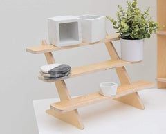 American-Elm Curved 3 Layer Steight, Wooden ,Books & Shoes Racks and shelves