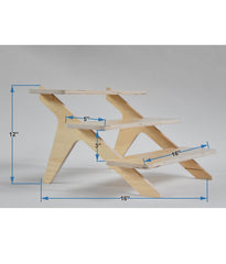 American-Elm Multipurpose Curved 3 Layer Steight, Wooden Shoes Rack, Chappal Stand,Storage Rack