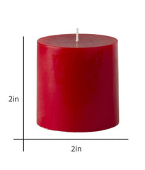 American-Elm 3 pcs Unscented 2x2 Inch Red Round Pillar Candle, Hand Poured Premium Wax Candles for Home Décor