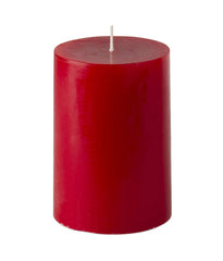 American-Elm 3 pcs Unscented 2x3 Inch Red Round Pillar Candle, Hand Poured Premium Wax Candles for Home Decor