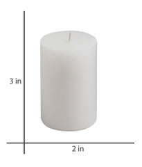 American-Elm 3 pcs Unscented 2x3 Inch White Round Pillar Candle, Hand Poured Premium Wax Candles for Home Decor
