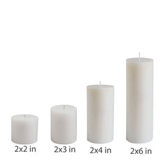 American-Elm 3 pcs Unscented 2x3 Inch White Round Pillar Candle, Hand Poured Premium Wax Candles for Home Decor