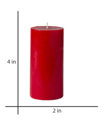 American-Elm 3 pcs Unscented 2x4 Inch Red Round Pillar Candle, Hand Poured Premium Wax Candles for Home Décor