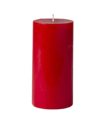 American-Elm 3 pcs Unscented 2x4 Inch Red Round Pillar Candle, Hand Poured Premium Wax Candles for Home Décor