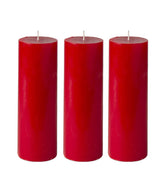 American-Elm 3 pcs Unscented 2x6 Inch Red Round Pillar Candle, Hand Poured Premium Wax Candles for Home Décor