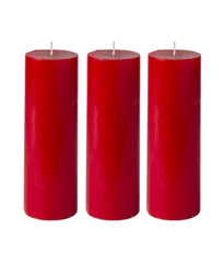 American-Elm 3 pcs Unscented 2x6 Inch Red Round Pillar Candle, Hand Poured Premium Wax Candles for Home Décor