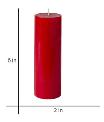 American-Elm 3 pcs Unscented 2x6 Inch Red Round Pillar Candle, Hand Poured Premium Wax Candles for Home Décor