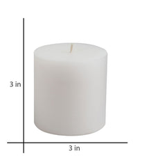American-Elm 3 pcs Unscented 3x3 Inch White Round Pillar Candle, Premium Wax Candles for Home Decor