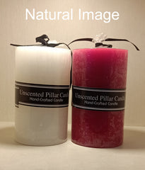 American-Elm 3 pcs Unscented 3x4 Inch Red Round Pillar Candle, Premium Wax Candles for Home Decor