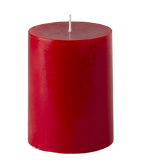 American-Elm 3 pcs Unscented 3x4 Inch Red Round Pillar Candle, Premium Wax Candles for Home Decor