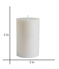 American-Elm 3 pcs Unscented 3x5 Inch White Round Pillar Candle, Premium Wax Candles for Home Decor