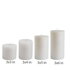 American-Elm 3 pcs Unscented 3x5 Inch White Round Pillar Candle, Premium Wax Candles for Home Decor