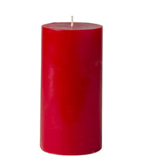 American-Elm 3 pcs Unscented 3x6 Inch Red Round Pillar Candle, Premium Wax Candles for Home Decor