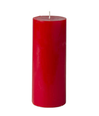 American-Elm Pack of 3 Unscented 4x10 Inch Red Round Pillar Candle, Hand Poured Premium Wax Candles for Home Decor