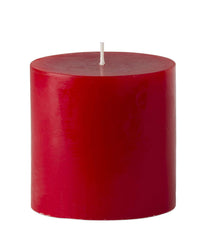 American-Elm Pack of 3 Unscented 4x4 Inch Red Round Pillar Candle, Hand Poured Premium Wax Candles for Home Decor