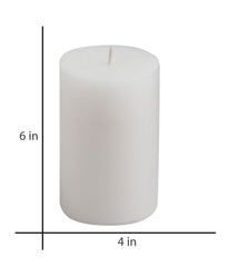 American-Elm Pack of 3 Unscented 4x6 Inch White Round Pillar Candle, Hand Poured Premium Wax Candles for Home Decor