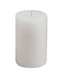 American-Elm Pack of 3 Unscented 4x6 Inch White Round Pillar Candle, Hand Poured Premium Wax Candles for Home Decor
