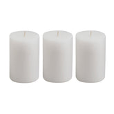 American-Elm Pack of 3 Unscented 4x6 Inch White Round Pillar Candle, Hand Poured Premium Wax Candles for Home Decor
