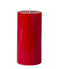 American-Elm Pack of 3 Unscented 4x8 Inch Red Round Pillar Candle, Hand Poured Premium Wax Candles for Home Decor