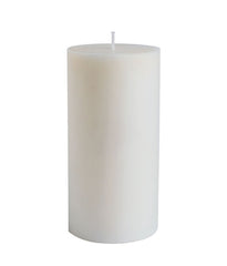 American-Elm Pack of 3 Unscented 4x8 Inch White Round Pillar Candle, Hand Poured Premium Wax Candles for Home Decor