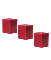 American-Elm 3 pcs Unscented 2x2x2 Inch Red Square Pillar Candle, Hand Poured Premium Wax Candles for Home Decor