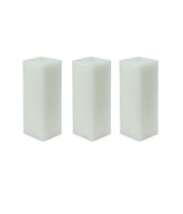 American-Elm 3 pcs Unscented 3x3x6 Inch White Square Pillar Candle, Premium Wax Candles for Home Decor