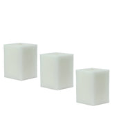 American-Elm Pack of 3 Unscented 4x4x4 Inch White Square Pillar Candle, Hand Poured Premium Wax Candles for Home Decor