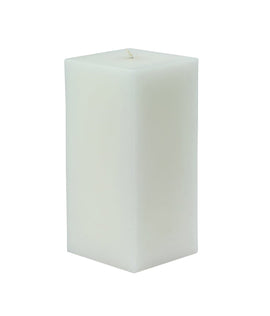 American-Elm Pack of 3 Unscented 4x4x6 Inch White Square Pillar Candle, Hand Poured Premium Wax Candles for Home Decor