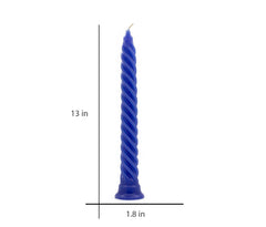 American-Elm 2 Pcs Unscented Long Blue Spiral Twisted Pillar Candle (Blue_1.8 x 13 Inch)