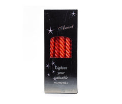 American-Elm Pack of 10 Ascented 0.7x10 In Red Twisted Tapered Candle For Diwali and Brithday Party or For Home Decor