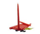American-Elm Pack of 10 Ascented 0.7x10 In Red Twisted Tapered Candle For Diwali and Brithday Party or For Home Decor