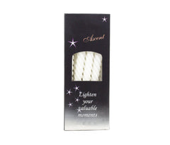 American-Elm Pack of 10 Ascented 0.7x10 In White Twisted Pillar Candle For Diwali and Brithday Party or For Home Decor