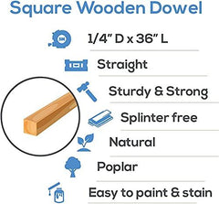 Wooden Square Dowel Sticks, Craft Projects