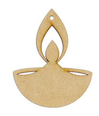 American-Elm Pack of 60 Blank Wooden Diya Cutouts for Diwali Decoration, DIY Art and Craft Diwali Diyas