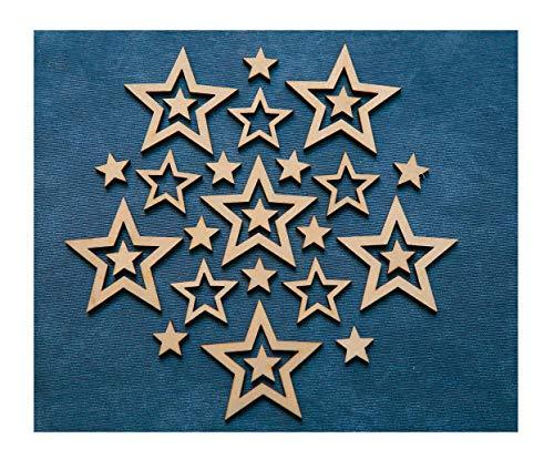 Wooden Cutouts & Shapes: Shop Online Set of 10 Wooden Star Cutout Shape,  MULTIPLE SIZES, Star cut out,Wooden cutouts, Star cutouts. on