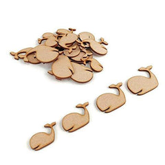 AmericanElm Pack of 10 Pcs DIY MDF Cutouts for Art and Craft Work, Fish or Whale Cutout Craft Shapes Available Multiple Sizes & 2.3MM Thickness.