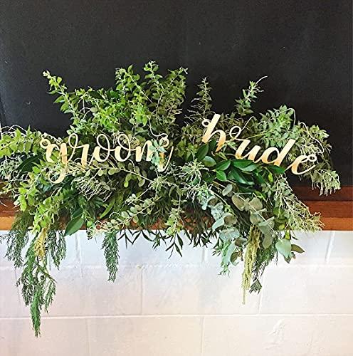 Bride and groom wooden sign