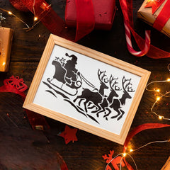 Holiday sleigh painting stencil for home decoration projects