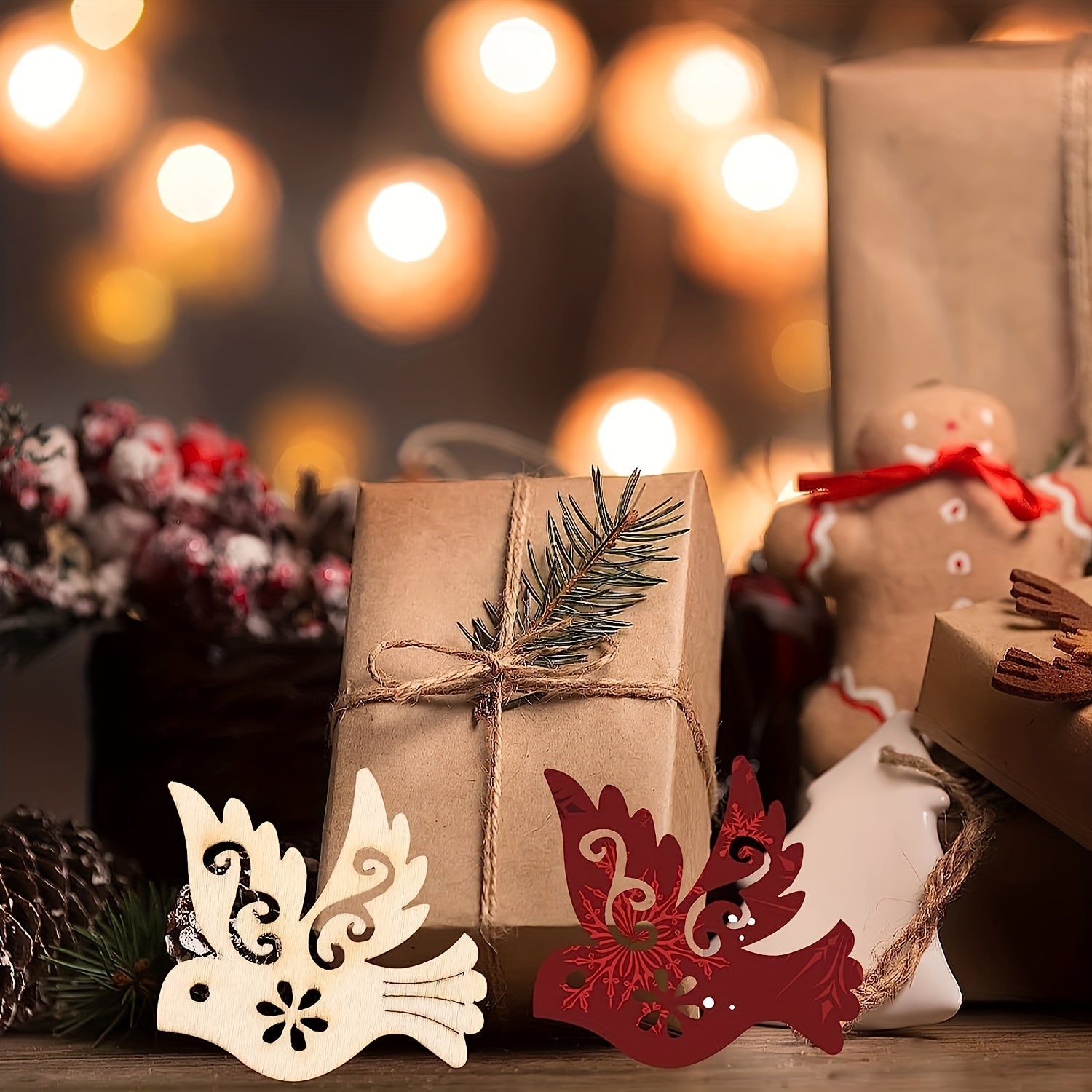 Wedding décor wooden dove shapes