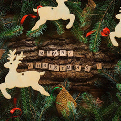 Wooden reindeer ornaments