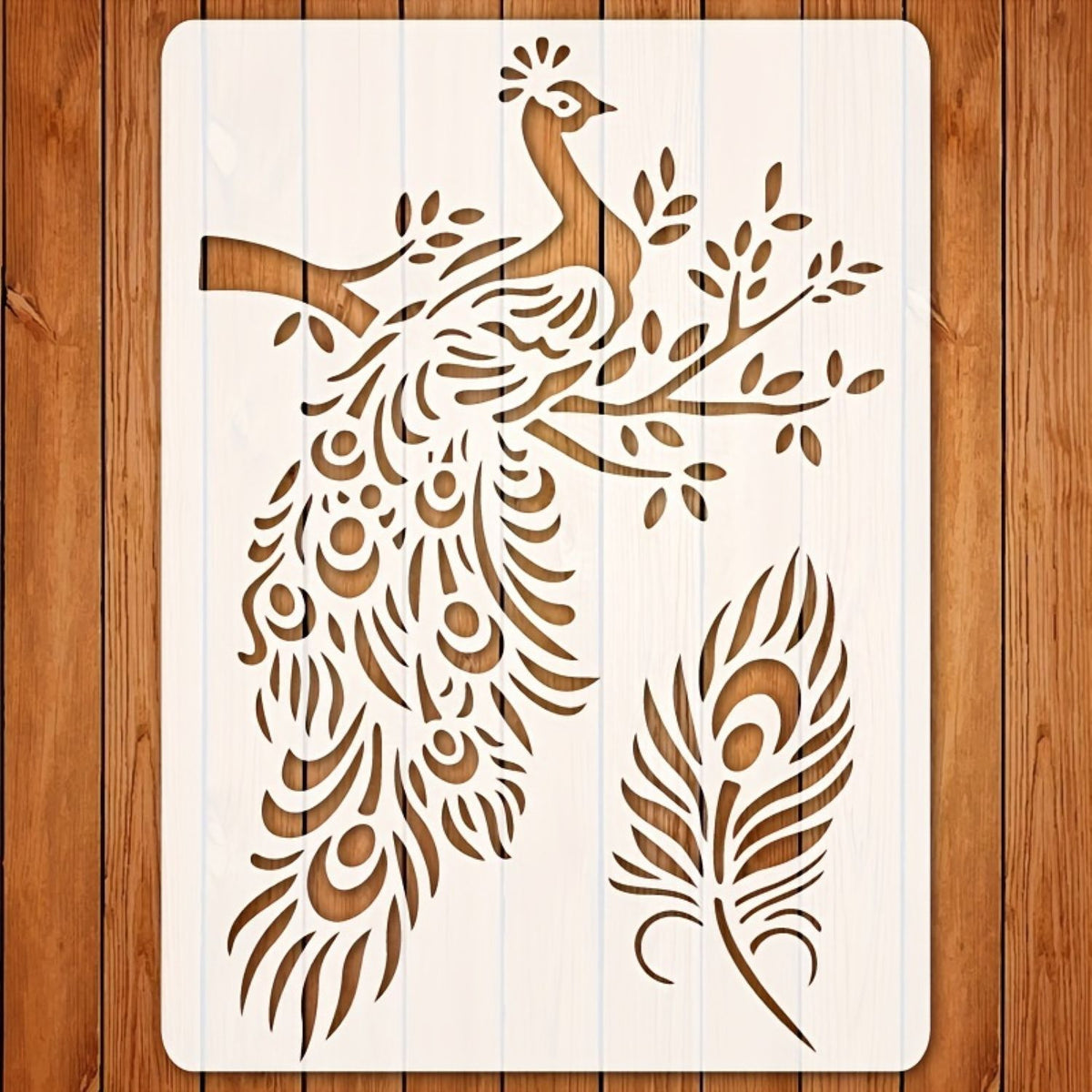 Peacock stencil for wall painting