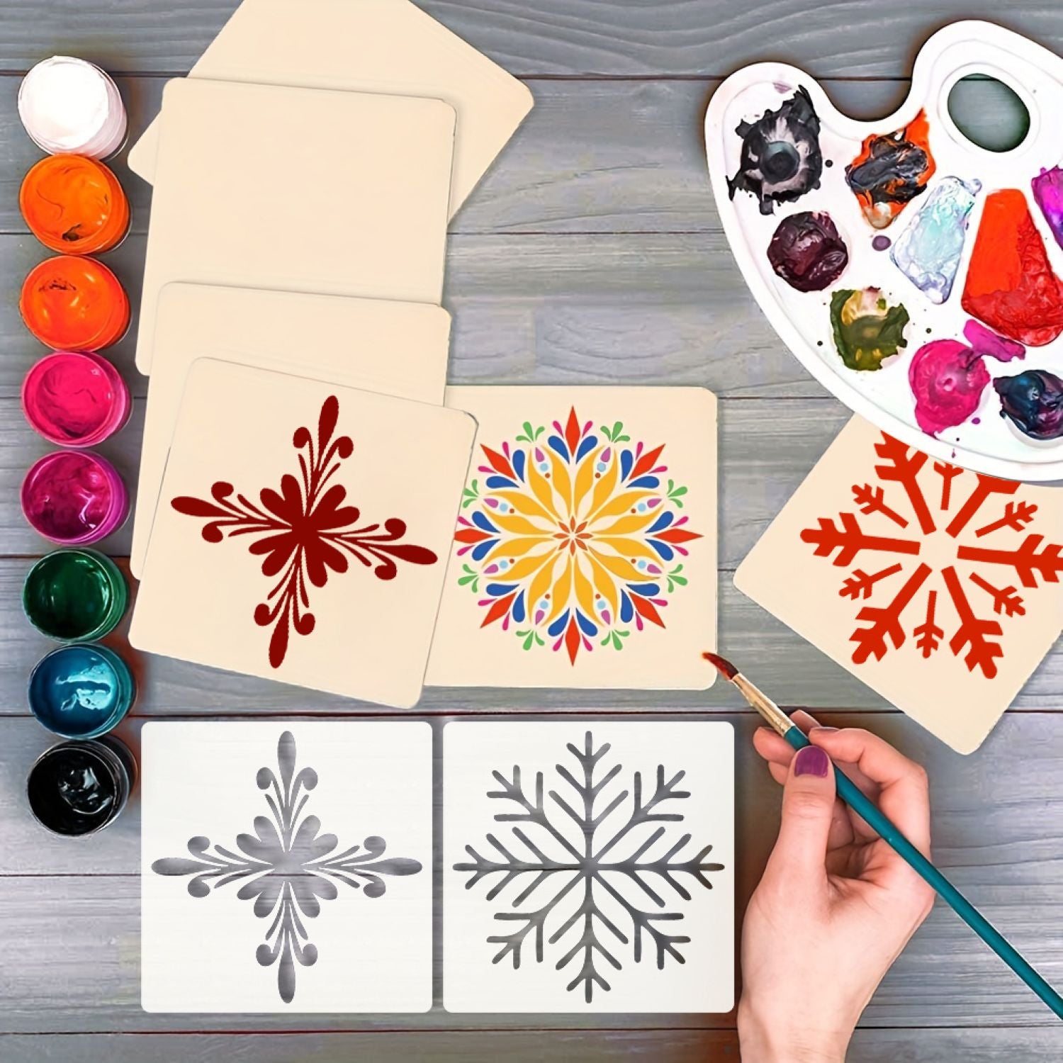 Winter holiday stencil set for DIY home décor