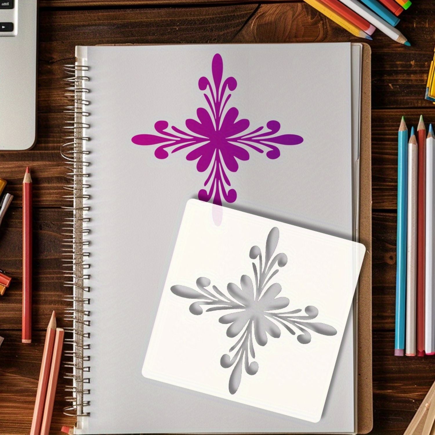 Christmas snowflake painting stencil for kids and adults