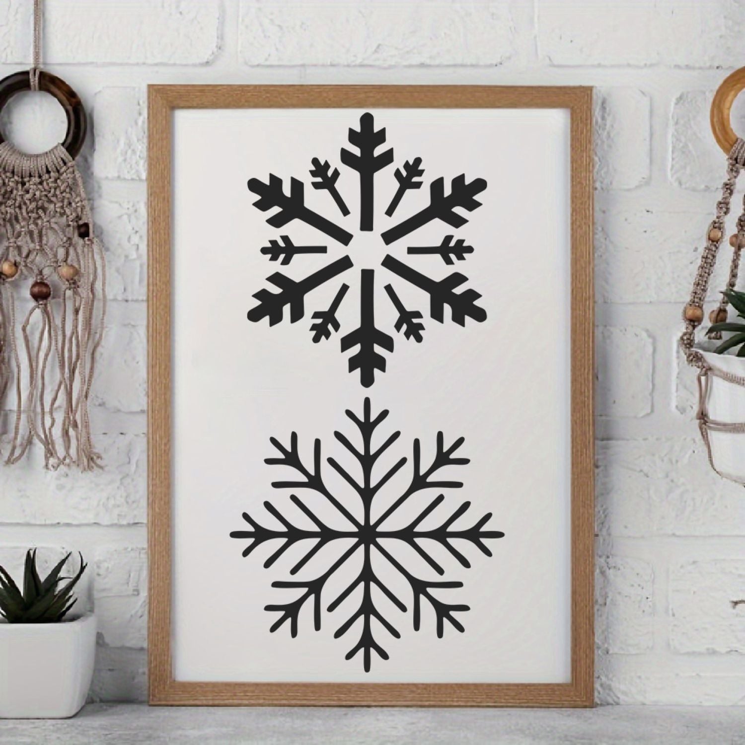 Snowflake pattern stencil for seasonal craft projects