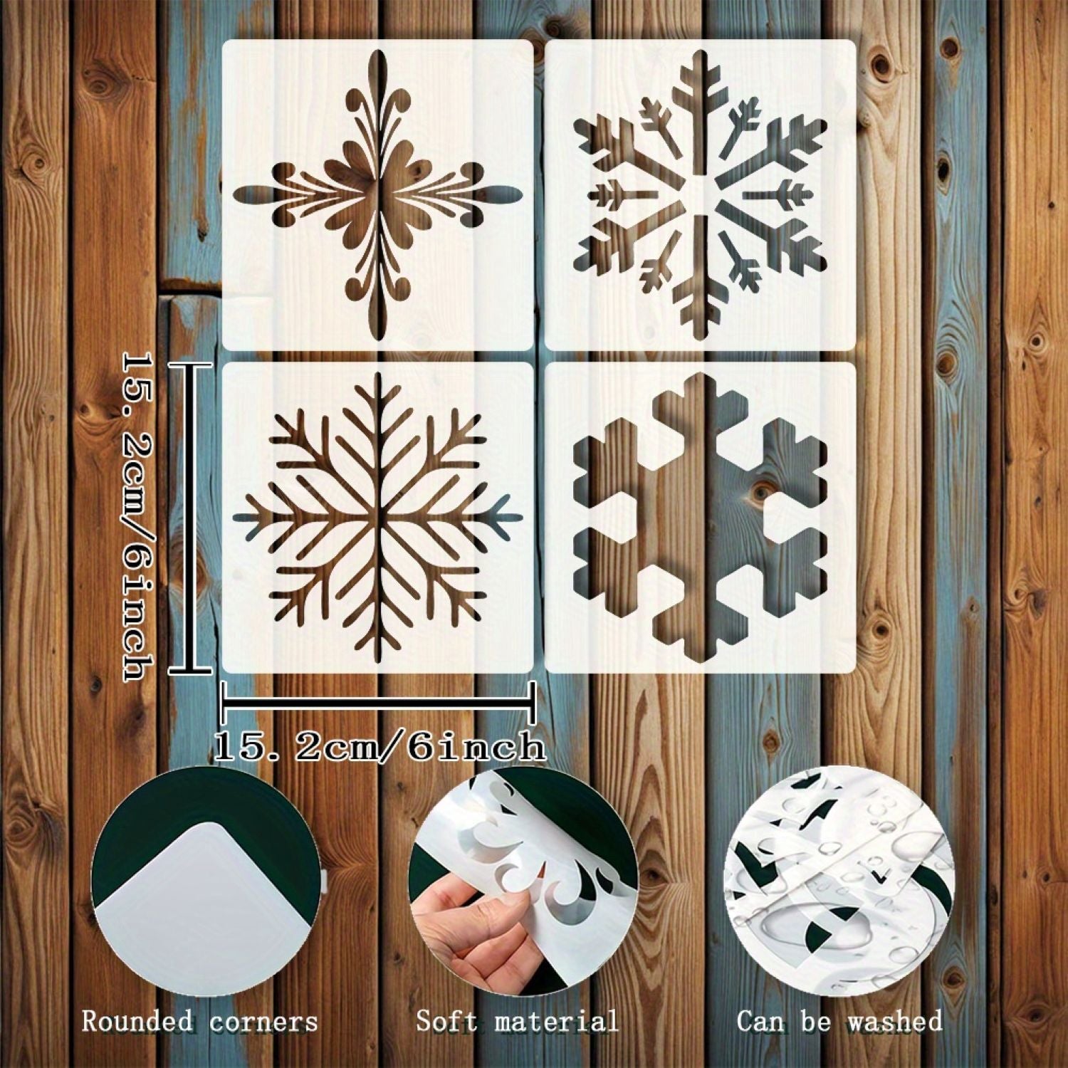 Reusable snowflake stencil